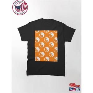 Orange White Yinyang Classic T-Shirt Unisex